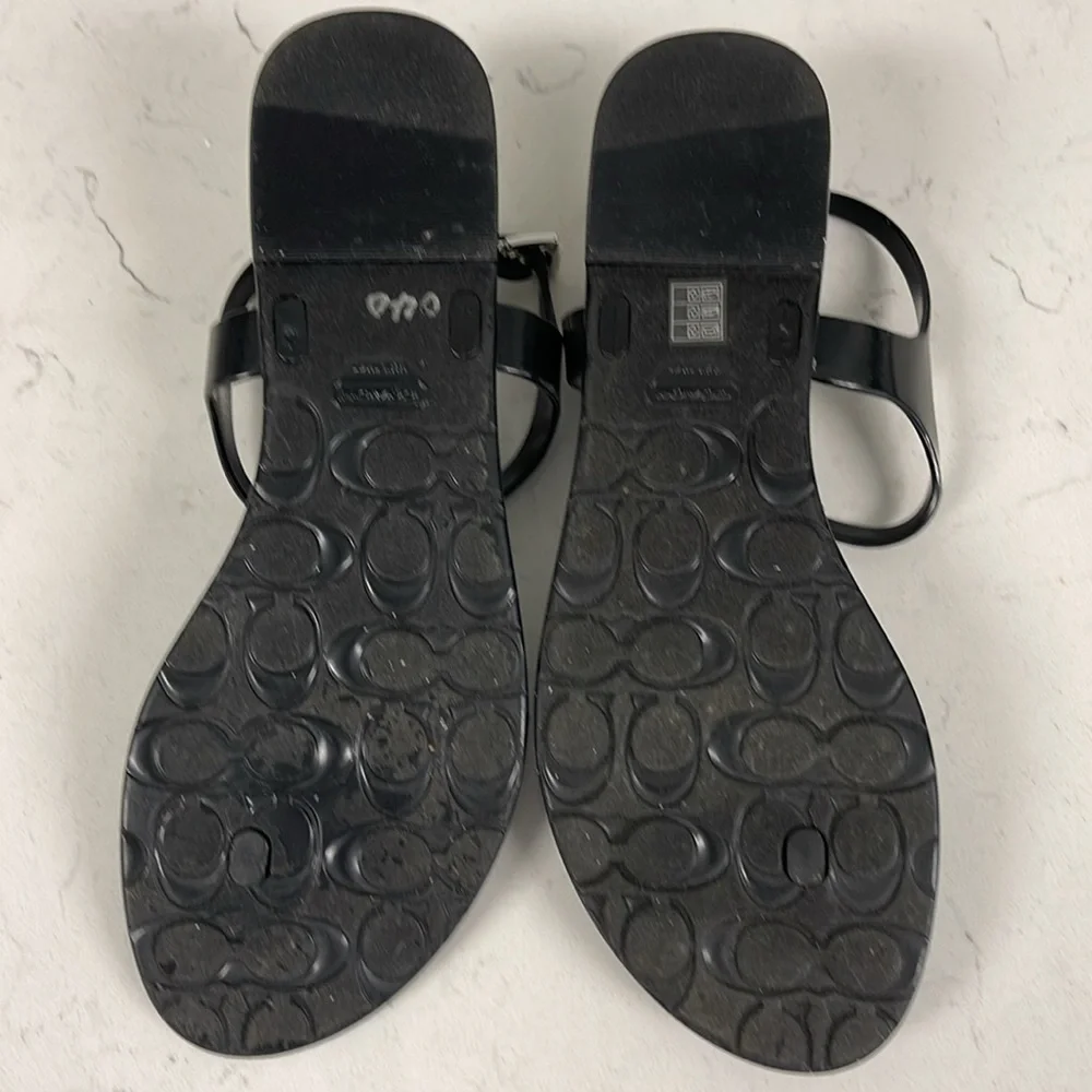 Coach Piccadilly Jelly Sandal, Black Size 10, Worn Once - Picture 8 of 16
